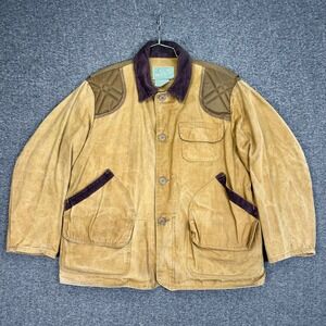VTG American Field Hunting Jacket Mens XL Tan Canvas Corduroy Utility Coat Barn